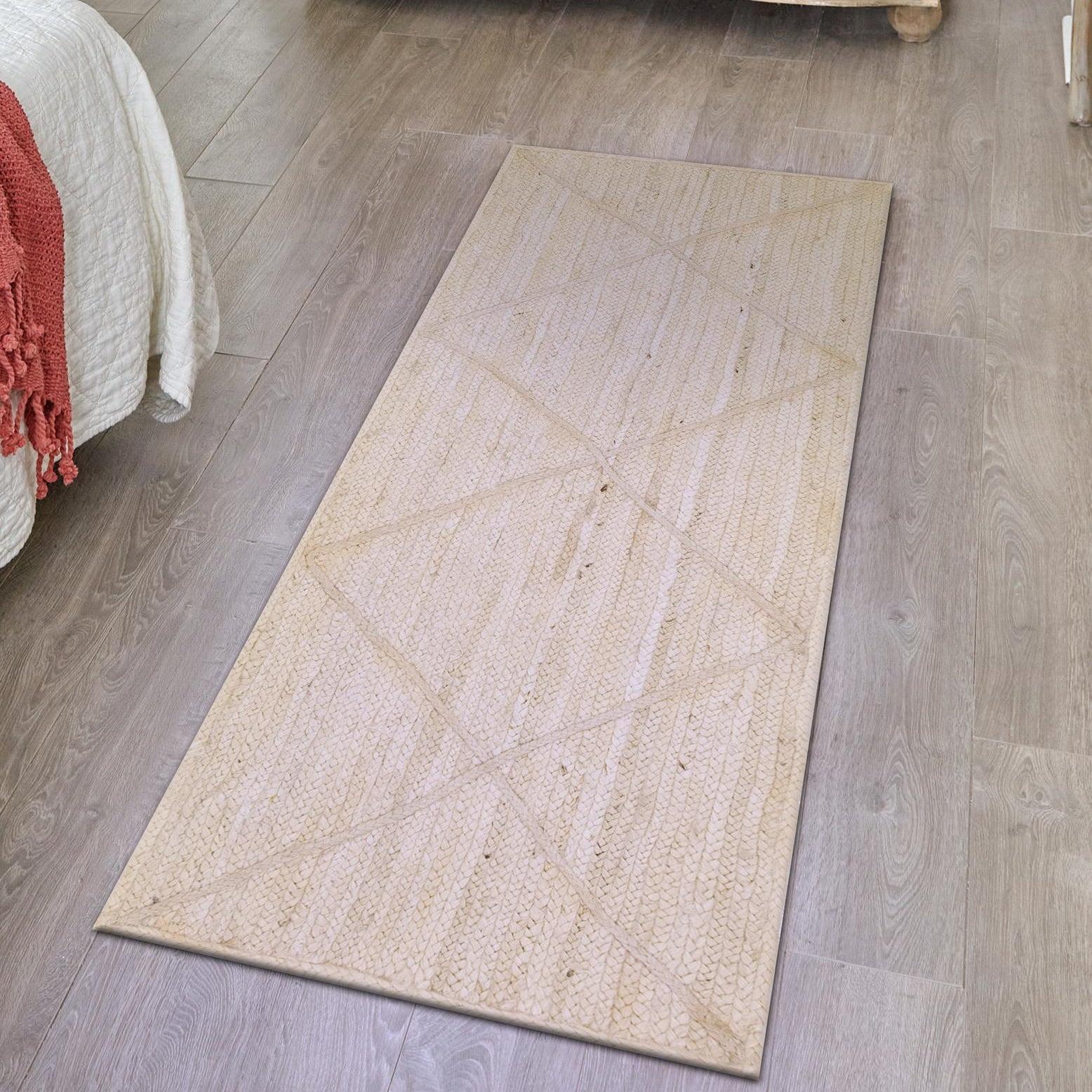 Unique Loom 2' 2 x 6' 1 Braided Jute Ivory Area Rug