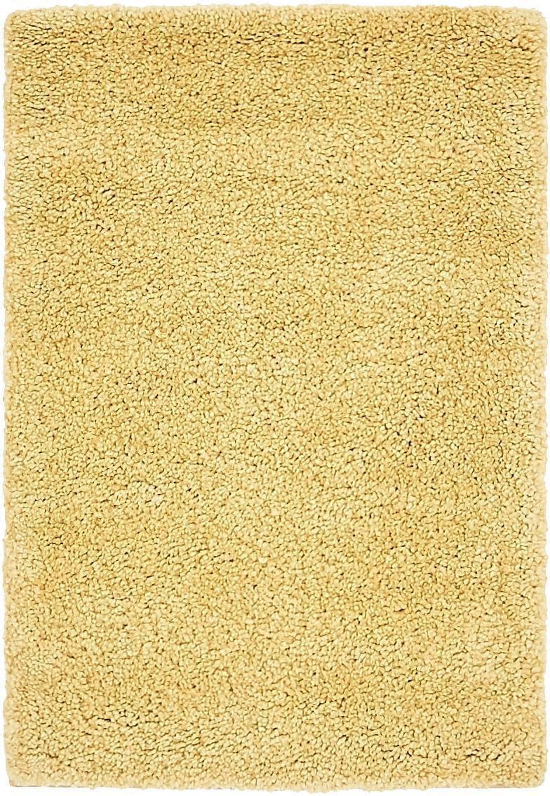 Yellow Rectangular Shag Synthetic Indoor Rug