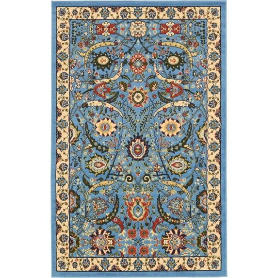 Unique Loom 5' 3 x 8' 0 Blue Espahan Cape Cod Area Rug