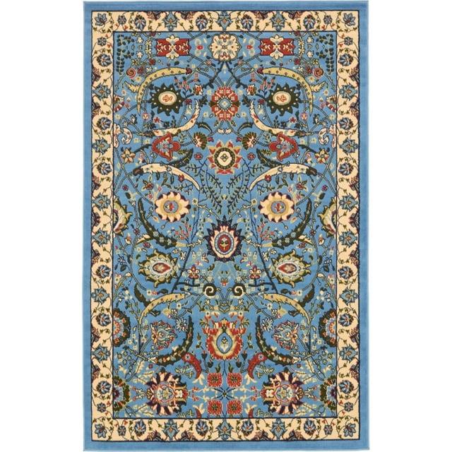 Unique Loom 5' 3 x 8' 0 Blue Espahan Cape Cod Area Rug