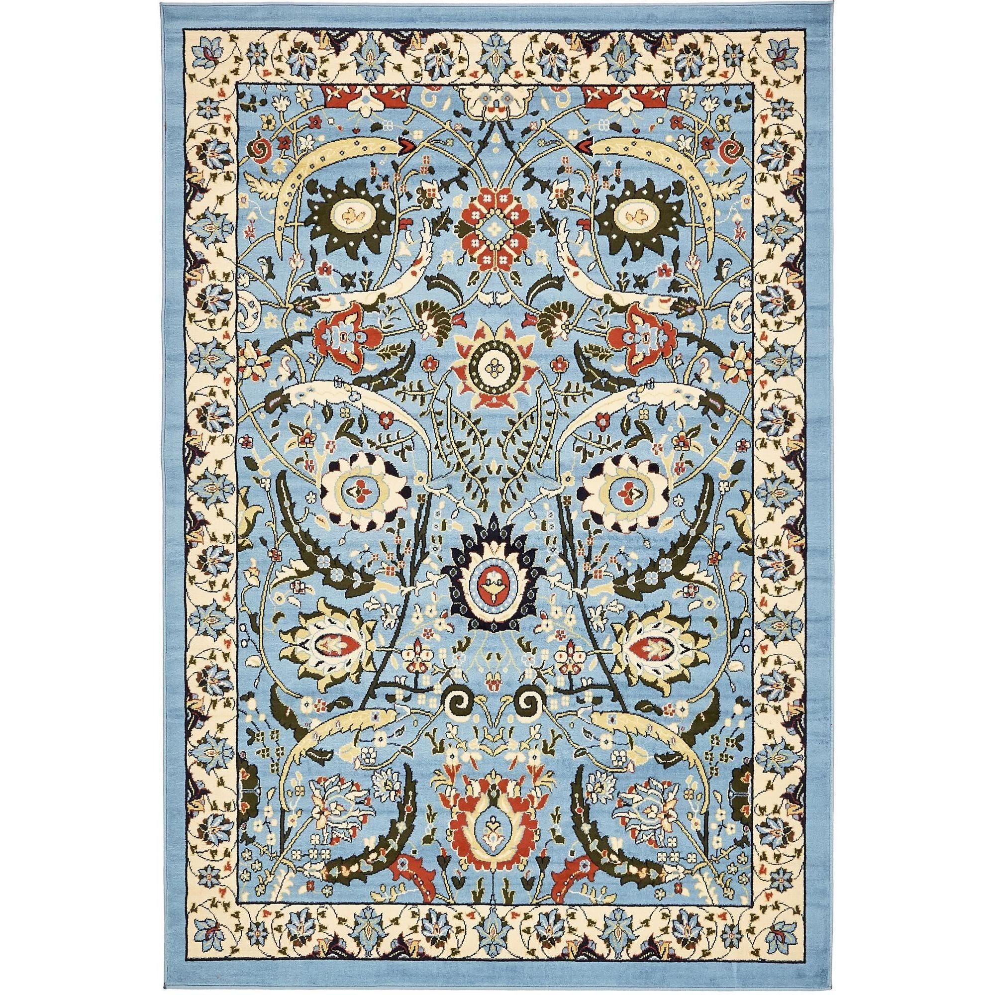 Indigo Bliss 6' x 9' Synthetic Rectangular Easy-Care Rug