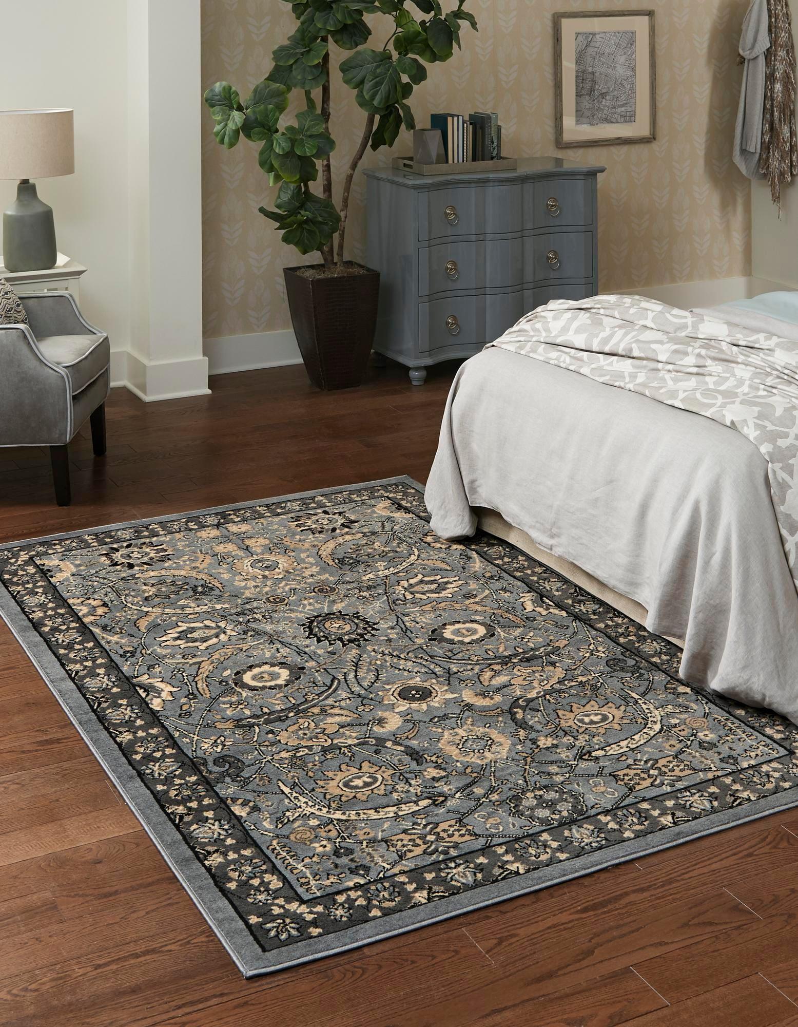 Unique Loom 4' 1 x 6' 1 Dark Gray Espahan Cape Cod Area Rug