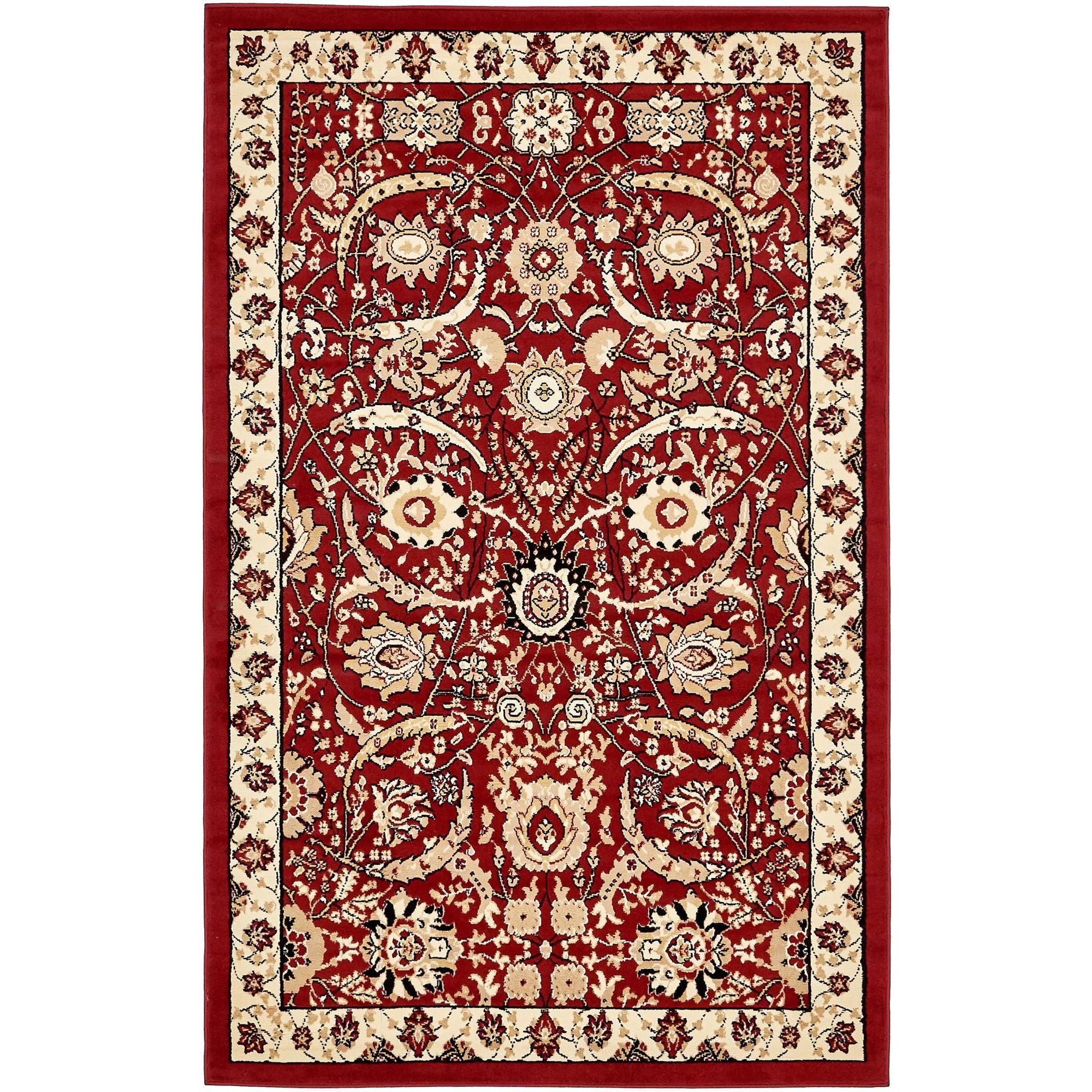Unique Loom 5' 3 x 8' 0 Red Espahan Cape Cod Area Rug