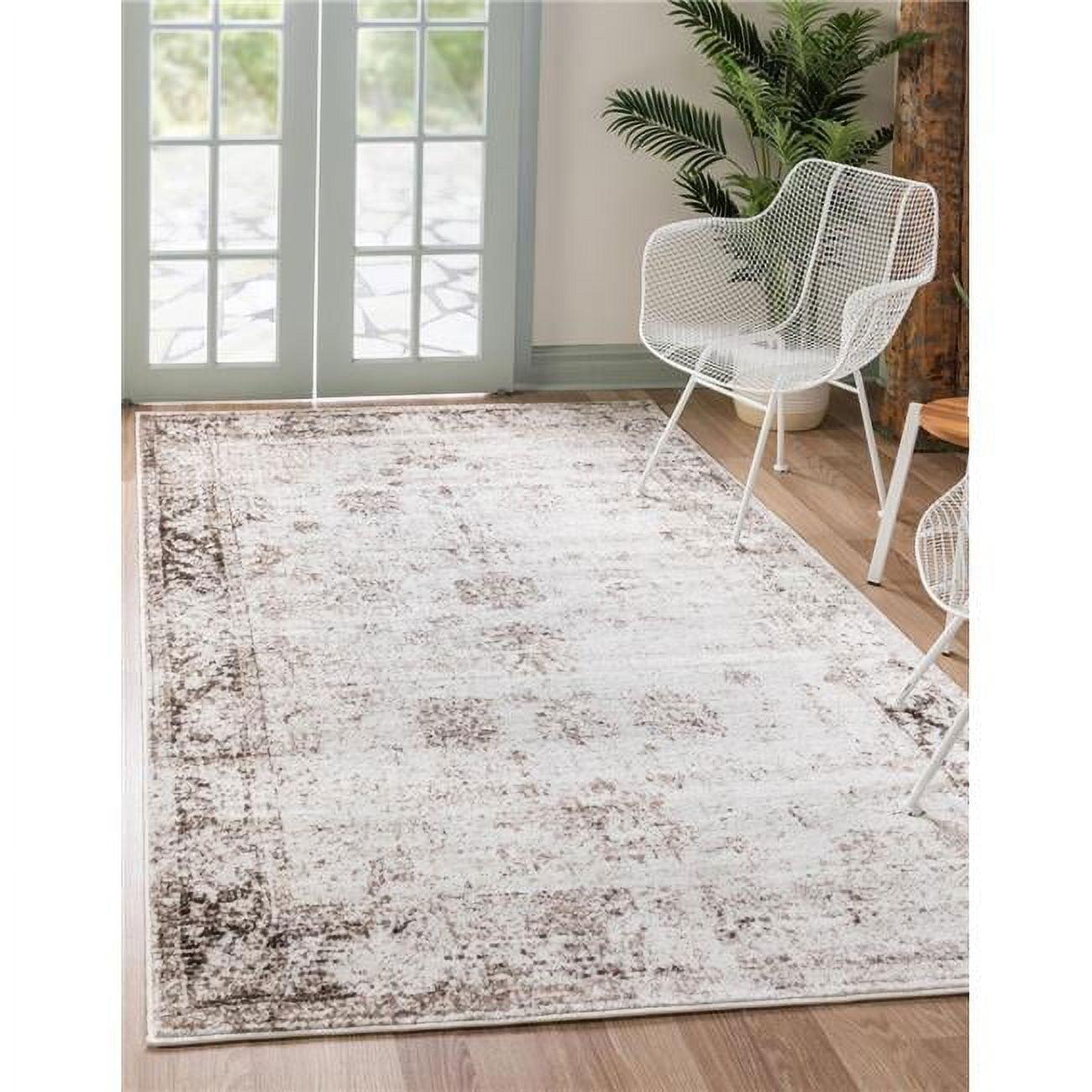 Ivory Elegance 8'x10' Rectangular Synthetic Rug