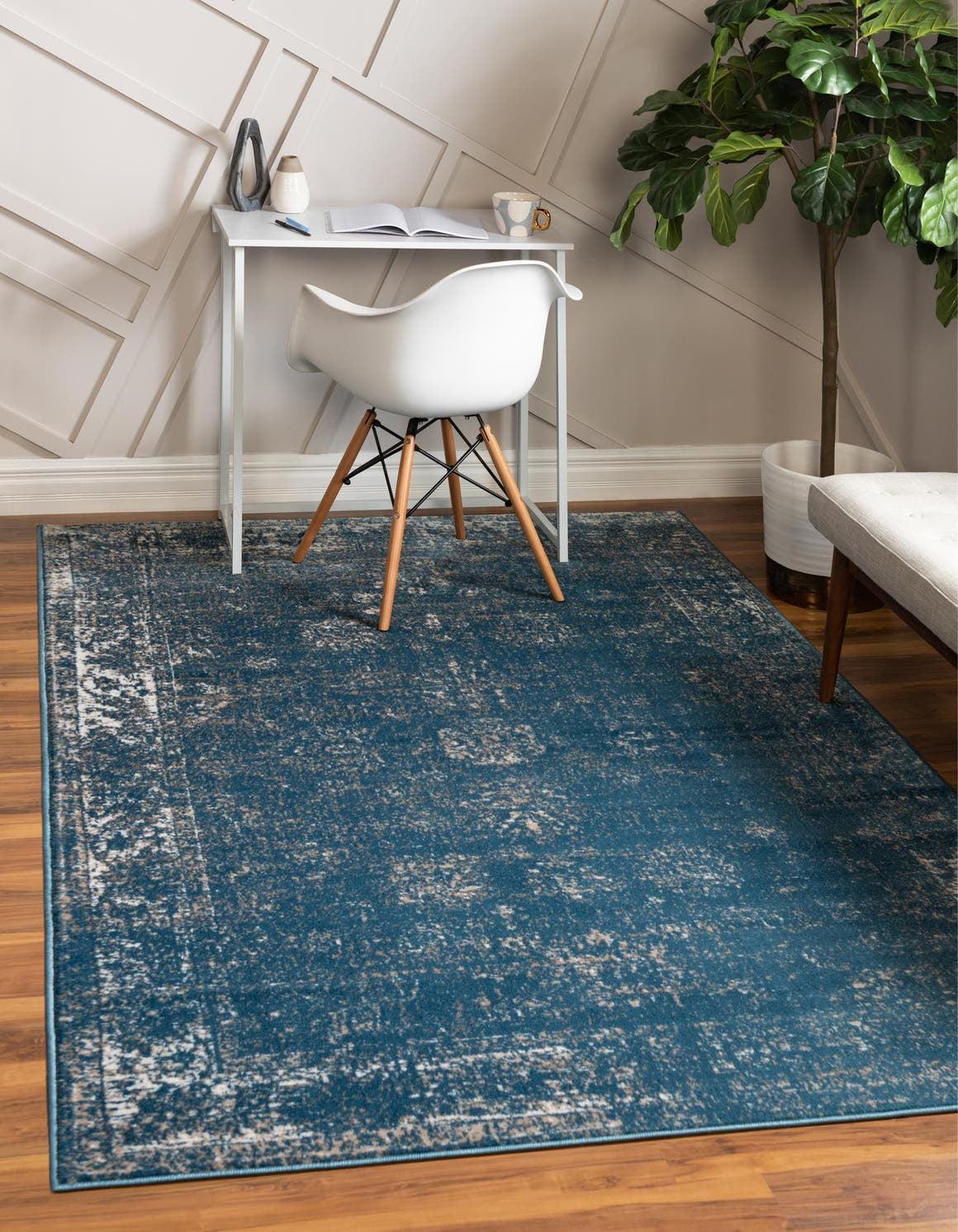 Casino Sofia Chic Blue Rectangular Indoor Rug