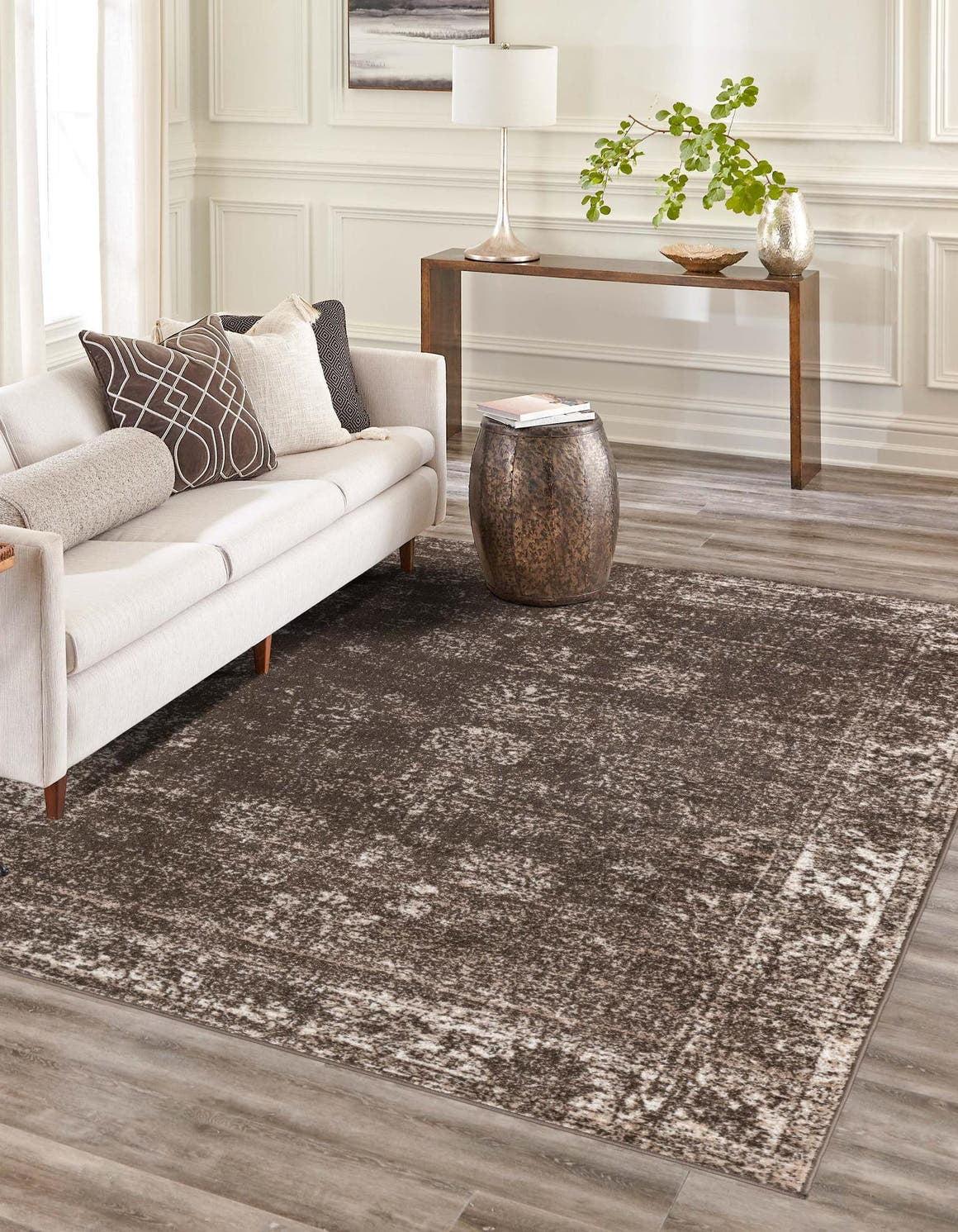 Casino Sofia Chic Vintage Brown Rectangular Area Rug