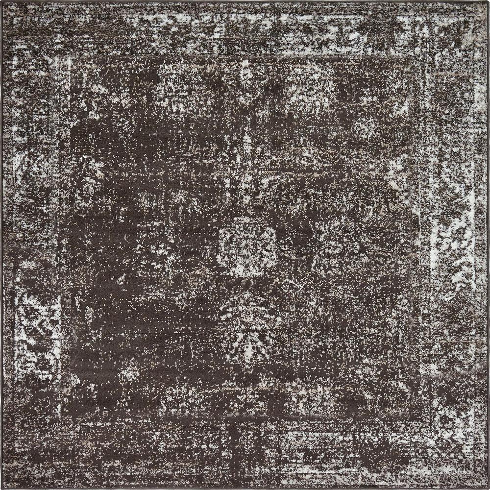 Casino Sofia 6' 1" Square Brown Indoor Easy-Care Rug