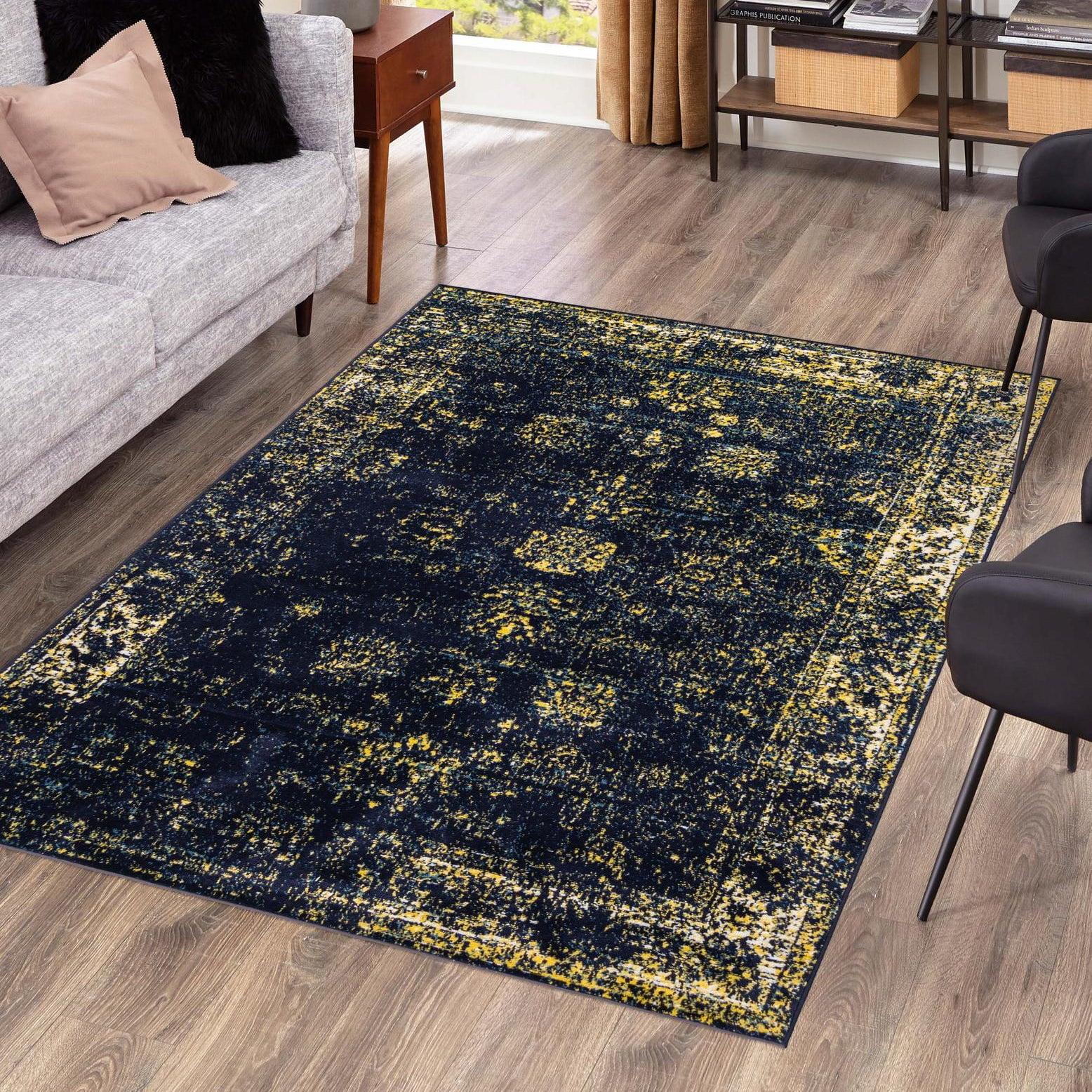 Unique Loom 8' 0 x 10' 0 Sofia Casino Navy Blue Area Rug