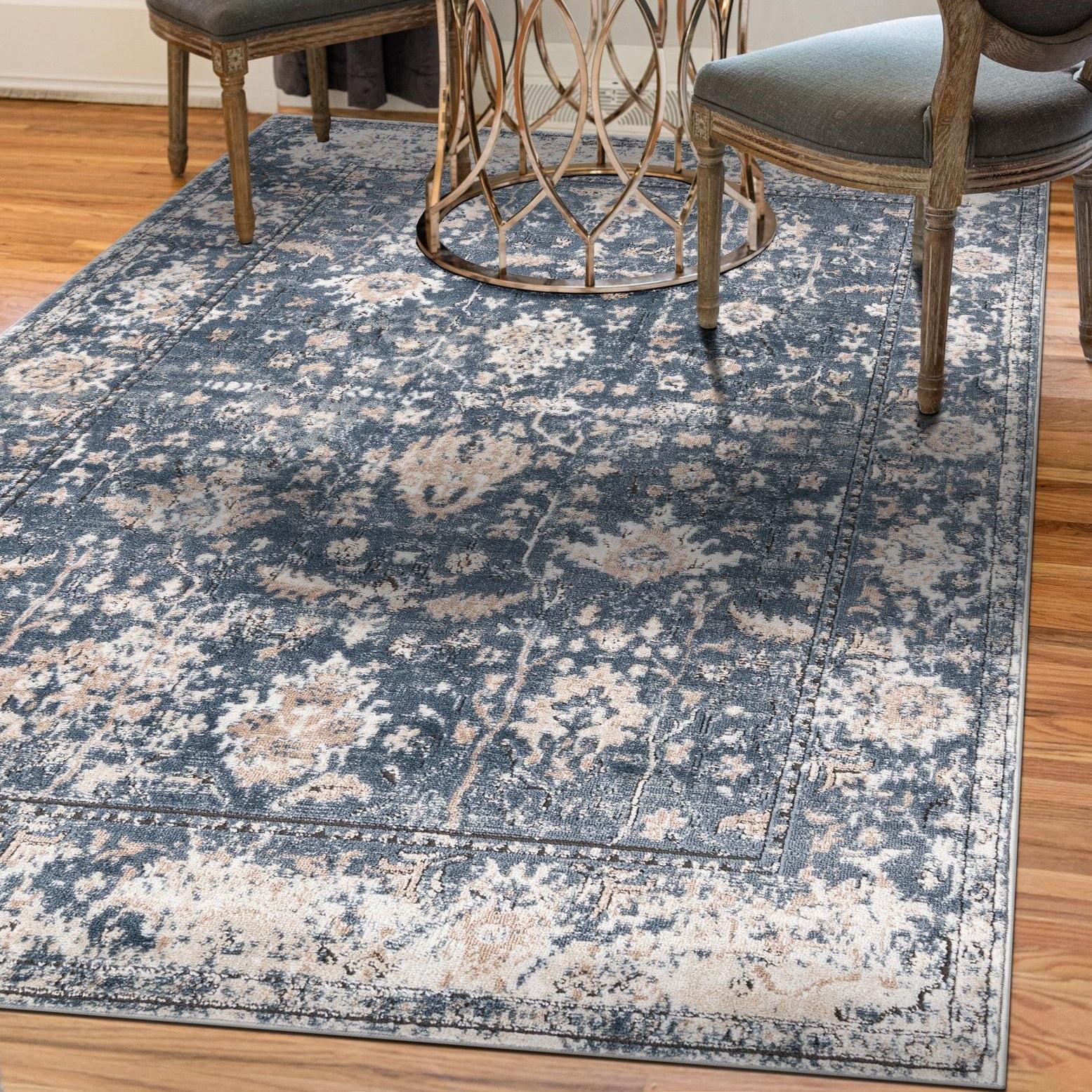 Unique Loom Portland Collection Area Rug - Central (10' x 14' 1" Rectangle Blue/Beige)