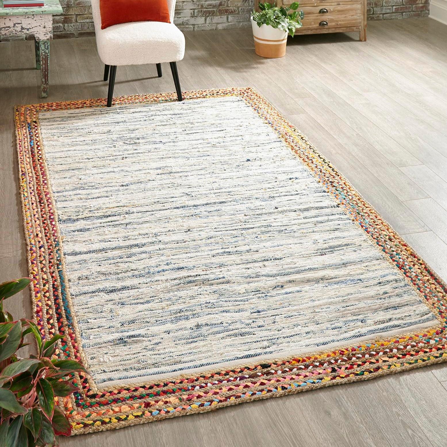 Gracie Oaks Elledge Hand Braided Jute Yellow/Natural/Gray Area Rug
