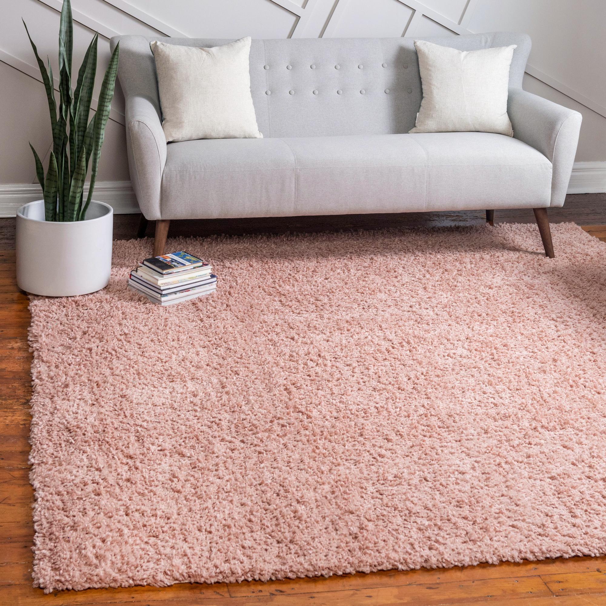 Unique Loom 8' 0 x 8' 0 Davos Shag Dusty Rose Area Rug