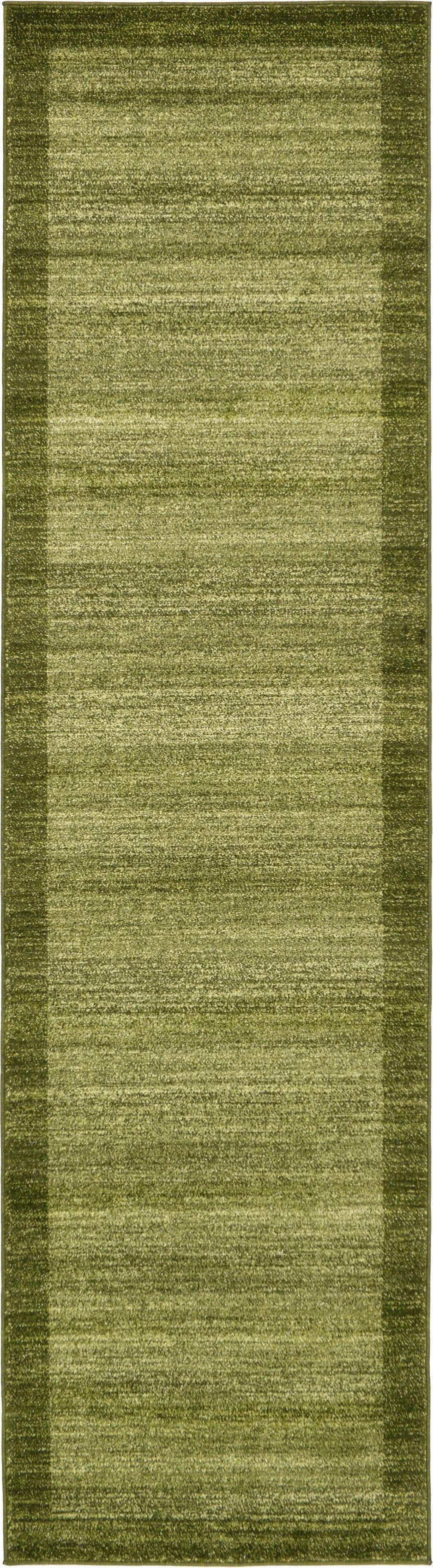 Unique Loom Abigail Del Mar Area Rug , 2'7"x10' Runner ,Light Green