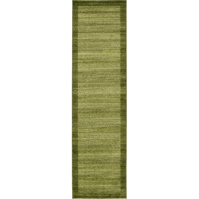 Unique Loom Abigail Del Mar Area Rug , 2'7"x10' Runner ,Light Green