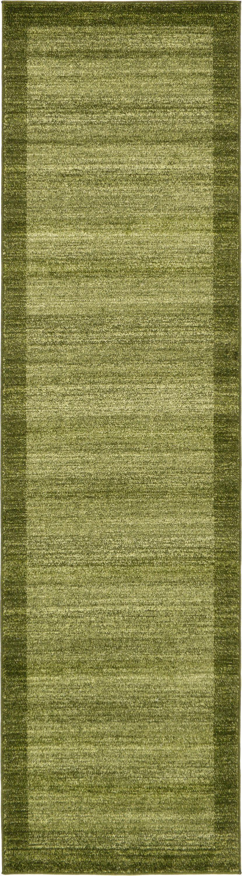 Unique Loom Abigail Del Mar Area Rug , 2'7"x10' Runner ,Light Green