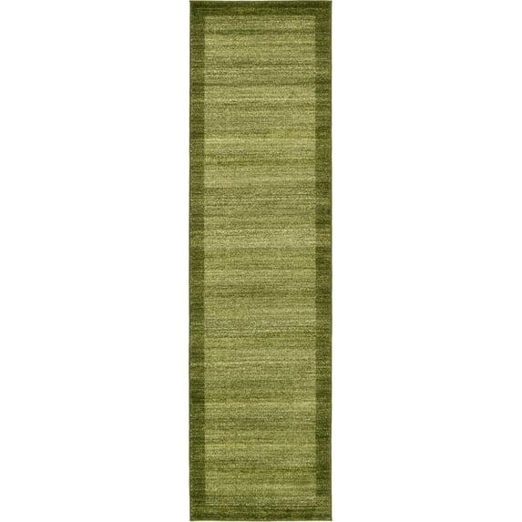 Unique Loom Abigail Del Mar Area Rug , 2'7"x10' Runner ,Light Green