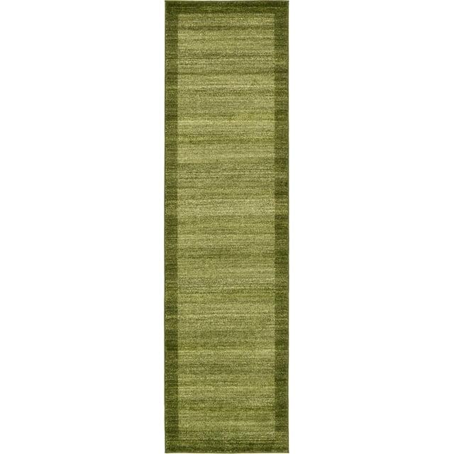 Unique Loom Abigail Del Mar Area Rug , 2'7"x10' Runner ,Light Green