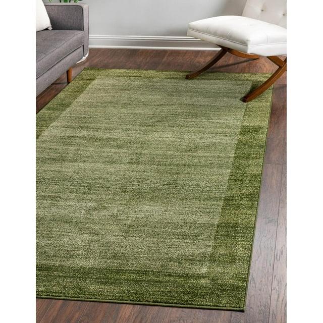 Unique Loom Del Mar Collection Area Rug - Abigail (4' 1" x 6' 1" Rectangle Light Green/Ivory)