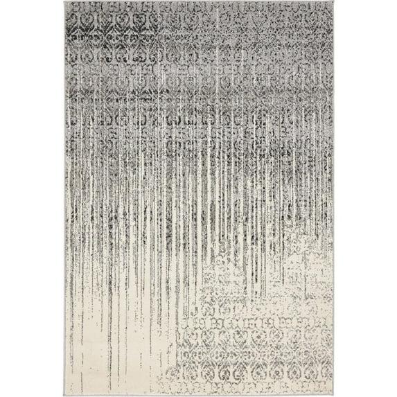 Unique Loom Del Mar Collection Area Rug - Jennifer (4' 1" x 6' 1" Rectangle Gray/Black)