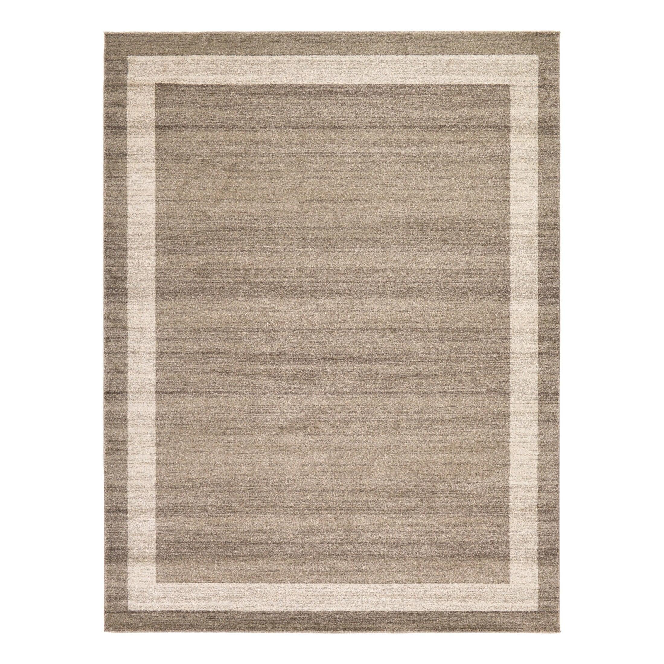 Unique Loom Del Mar Collection Area Rug - Maria (9' x 12' Rectangle Light Brown/Ivory)