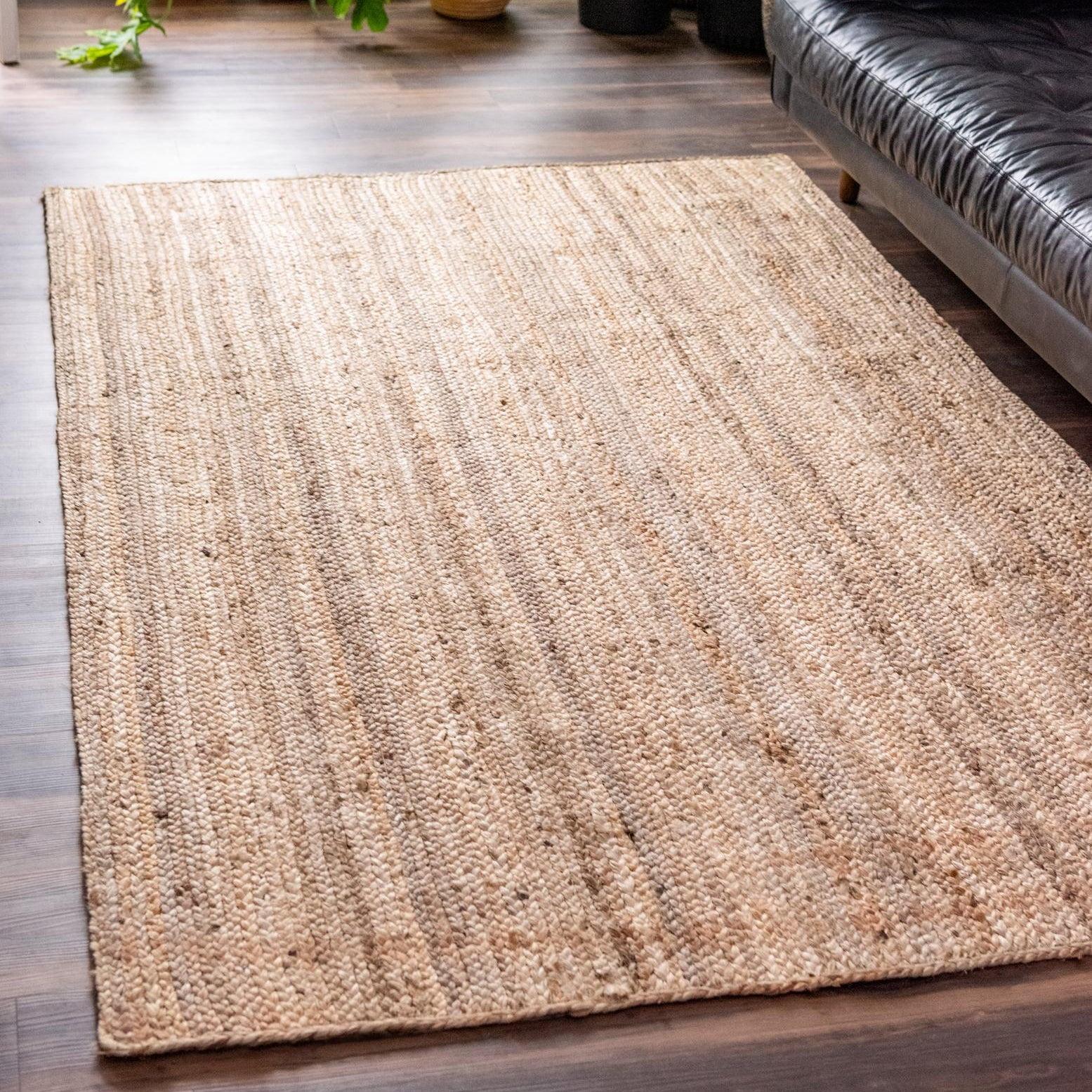 Handmade Eco-Friendly Braided Jute & Cotton Rug 3' x 5' - Natural Brown