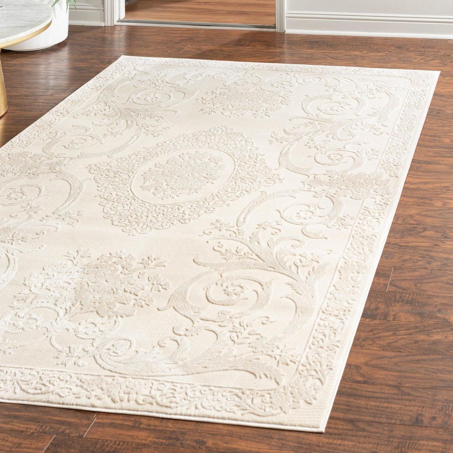 Unique Loom Finsbury Collection Area Rug - Diana (6' x 9' Rectangle Ivory/Beige)