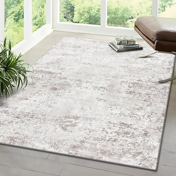 Unique Loom Eos Collection Area Rug - Borealis (10'  x 14' Rectangle Stone Gray/Ivory)