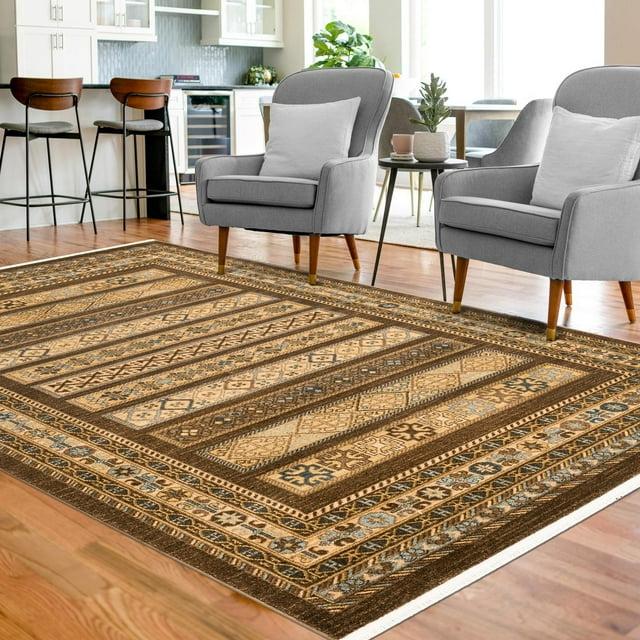 Unique Loom Fars Collection Area Rug - Pasadena (7' 1" x 10' Rectangle Brown/Light Blue)