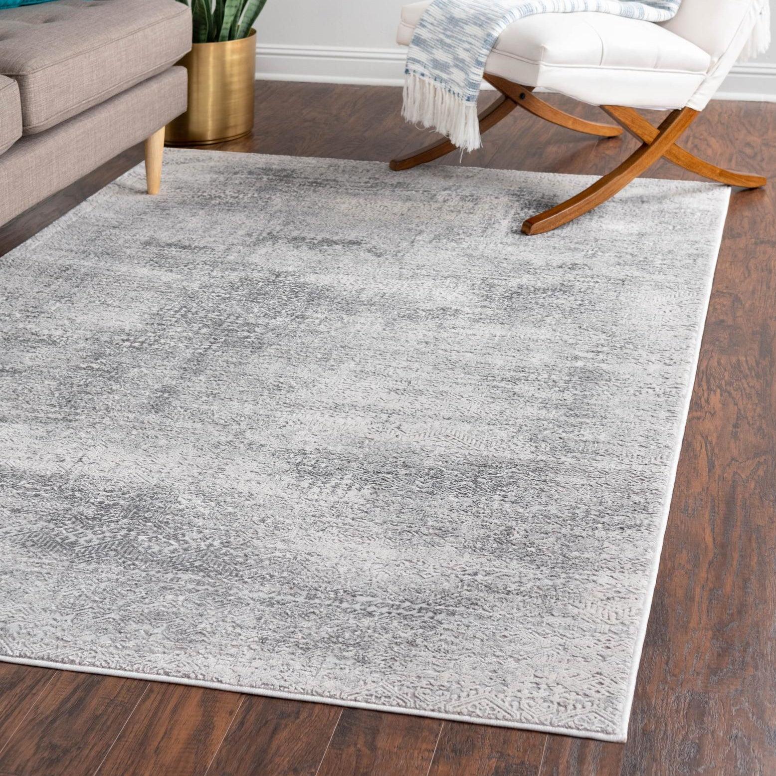 Unique Loom Finsbury Collection Area Rug - Sarah (7'  x 10' Rectangle Gray/Ivory)
