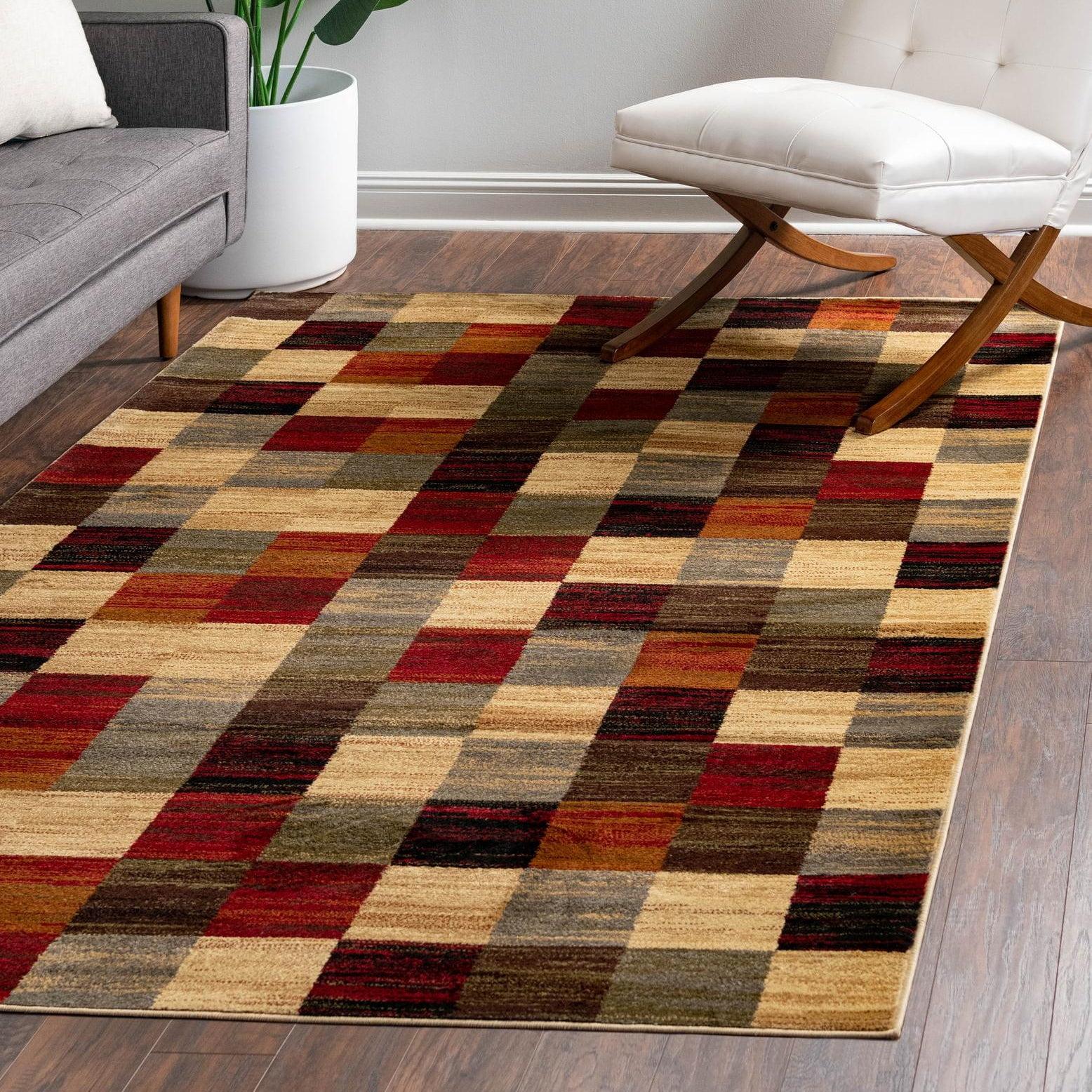 Unique Loom Barista Collection Area Rug - Gava (5' 3" x 8' Rectangle Multi/Brown)