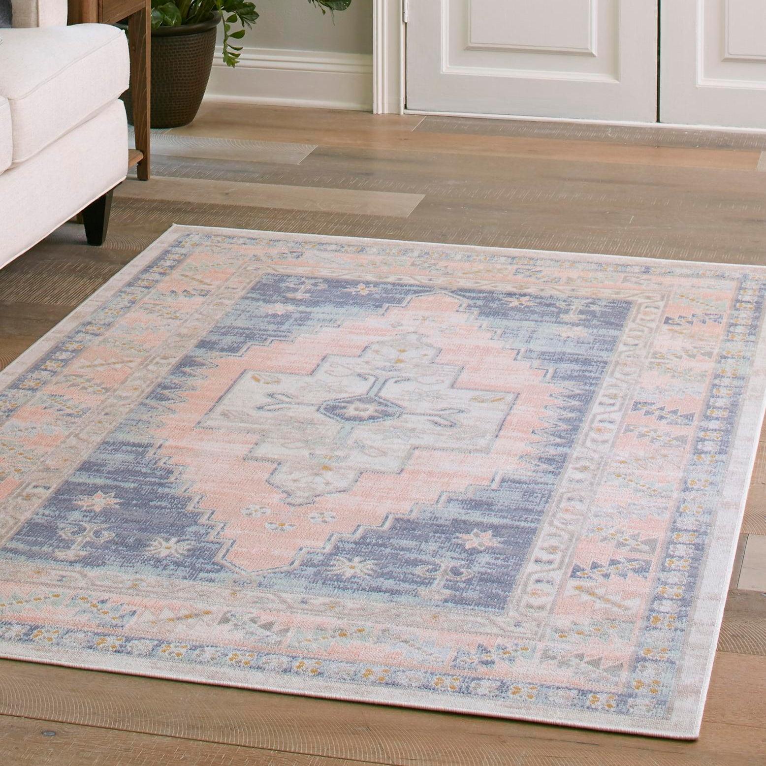 Unique Loom Whitney Collection Area Rug - Geneva (2' 2" x 3' 1" Rectangle French Blue/Beige)