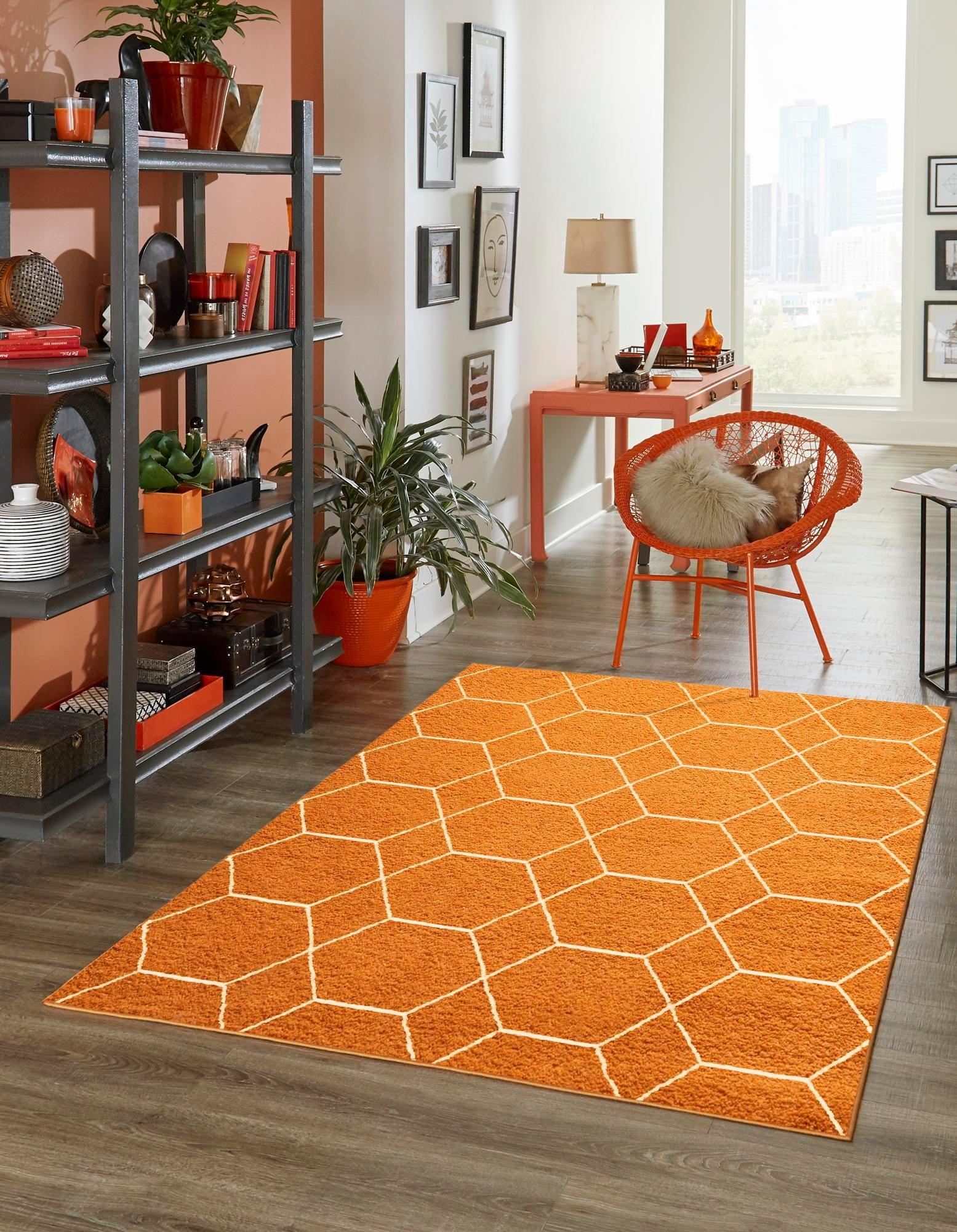 Unique Loom Trellis Frieze Geometric Trellis Indoor Woven Area Rug