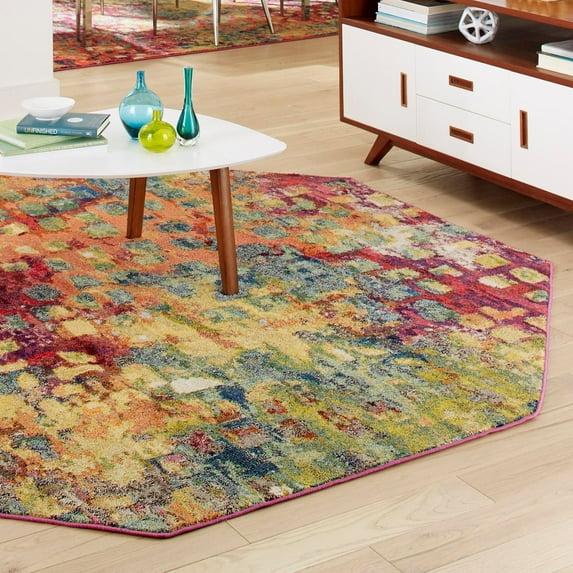 Corlenzo Washable Abstract Indoor Rug
