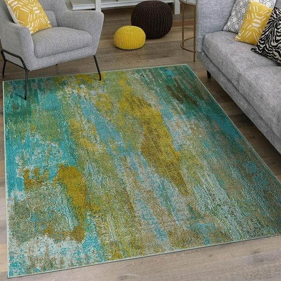Unique Loom 2' 2 x 3' 1 Jardin Lilly Turquoise Area Rug