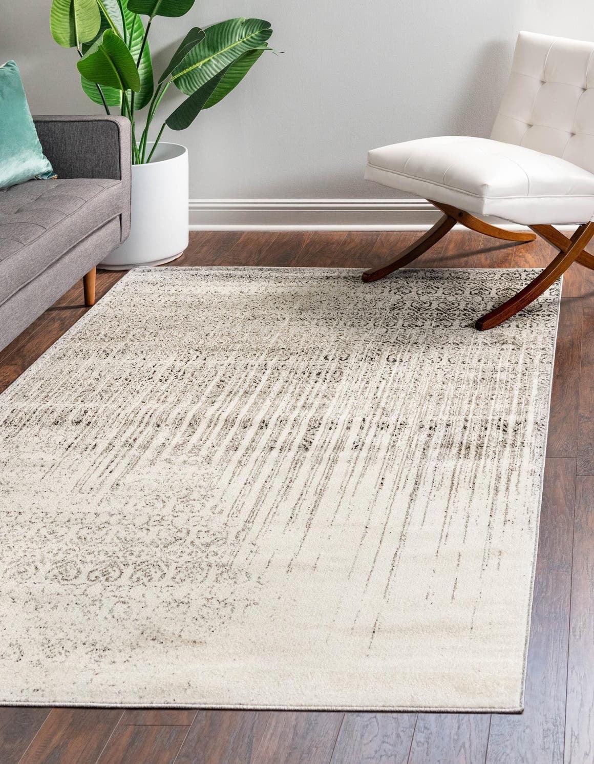 Unique Loom Del Mar Collection Area Rug - Jennifer (5' 1" x 8' Rectangle Gray/Black)