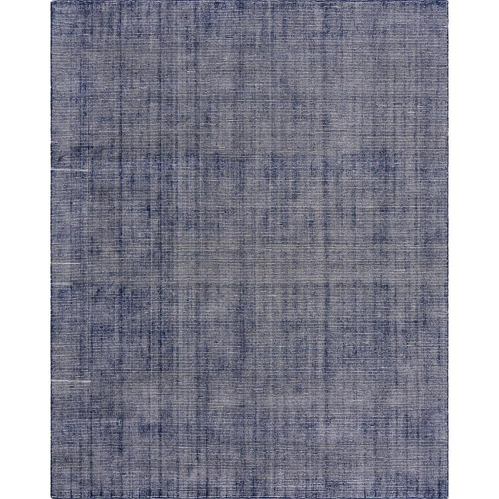 Blueberry Wool Hand-Knotted Rectangular Easy-Care Rug