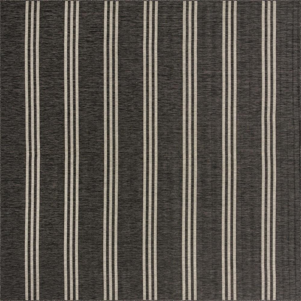 Charcoal Chic Easy-Care Synthetic 13' Square Outdoor Rug