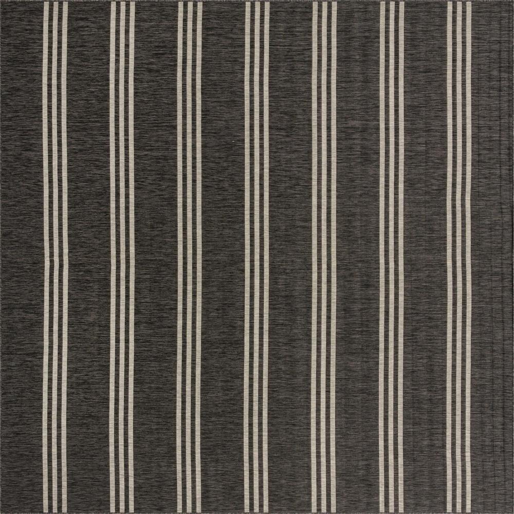 Charcoal Chic Easy-Care Synthetic 13' Square Outdoor Rug