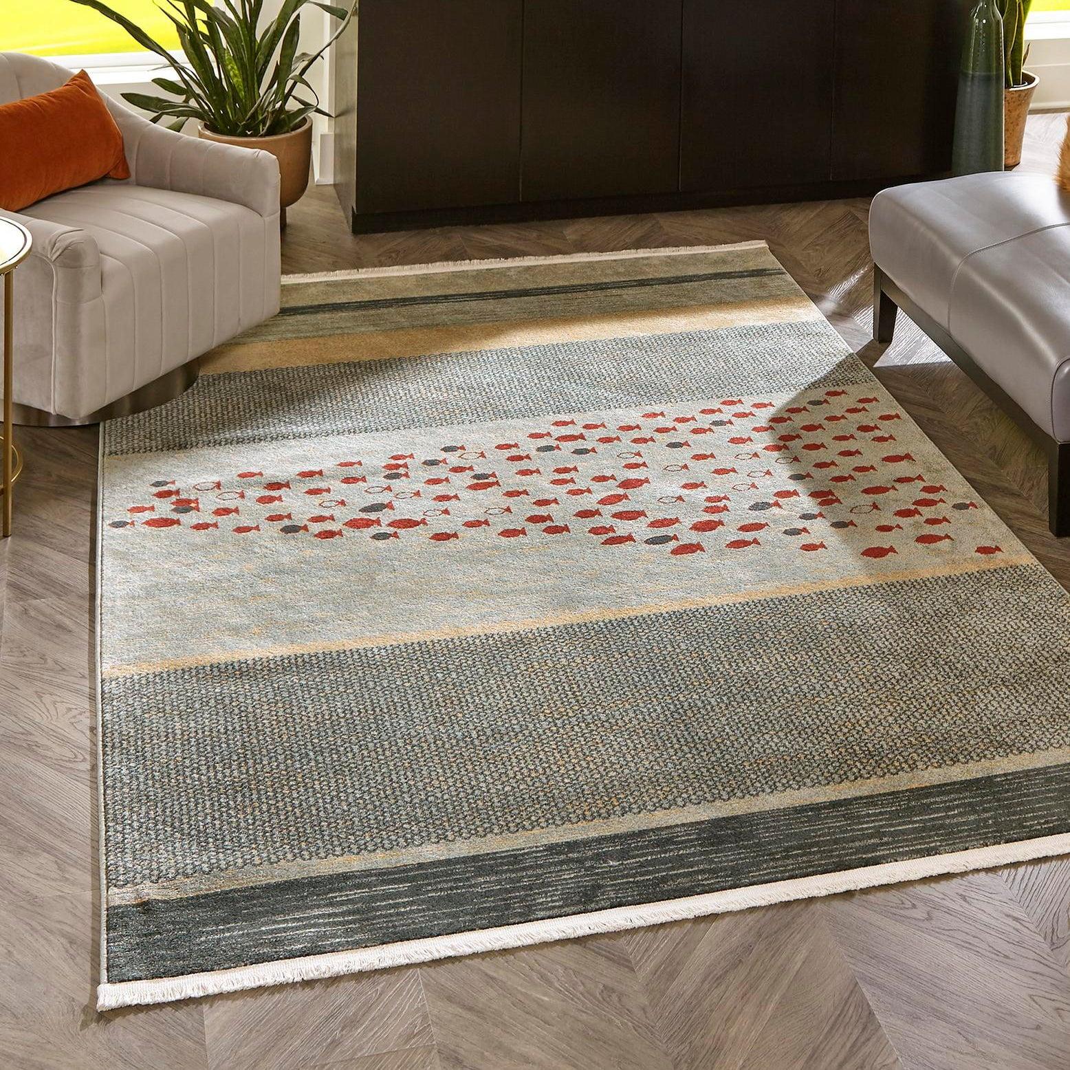 Unique Loom Fars Collection Area Rug - Jordan (3' 3" x 5' 3" Rectangle Blue/Light Blue)