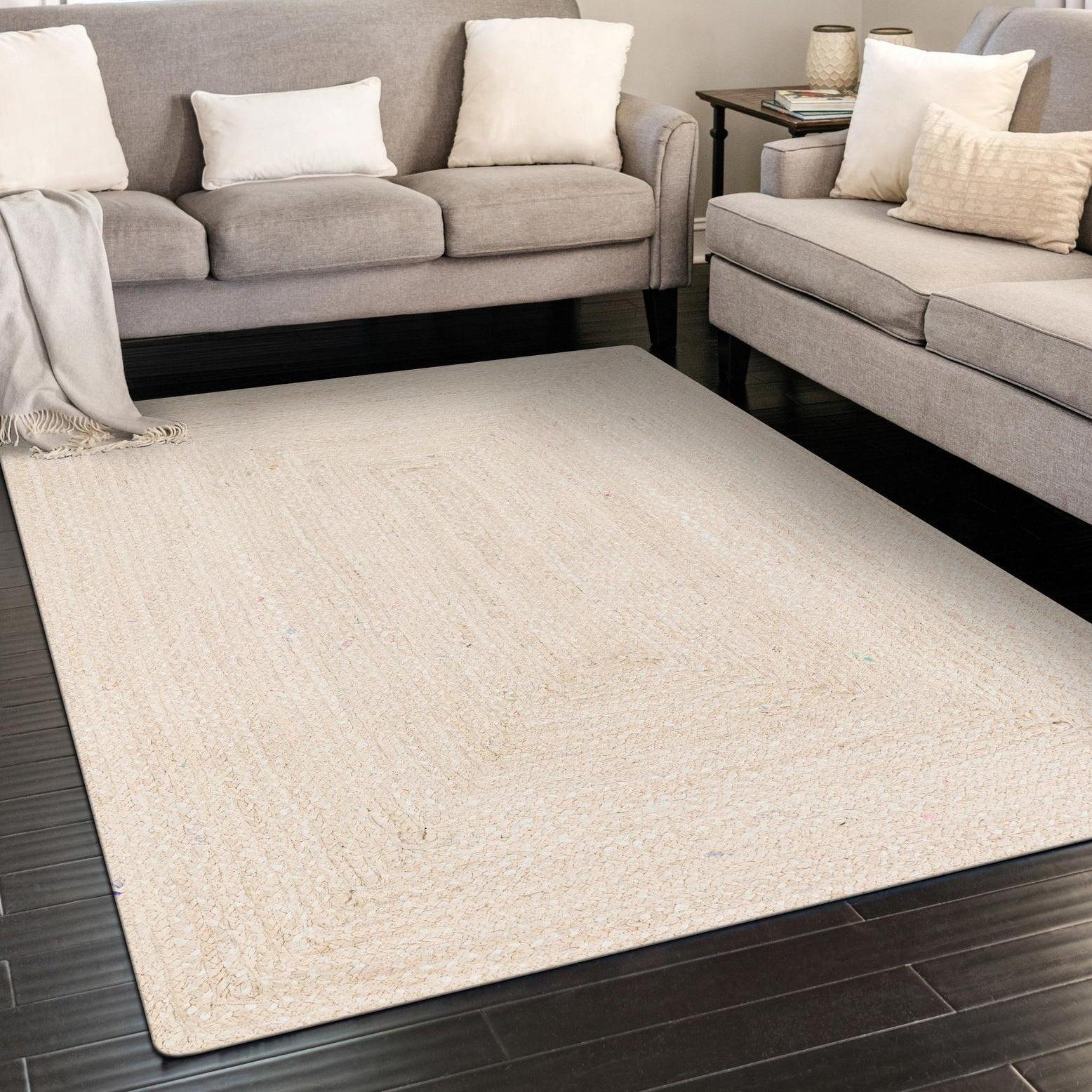 Ivory Braided Cotton Handmade 8' x 10' Area Rug