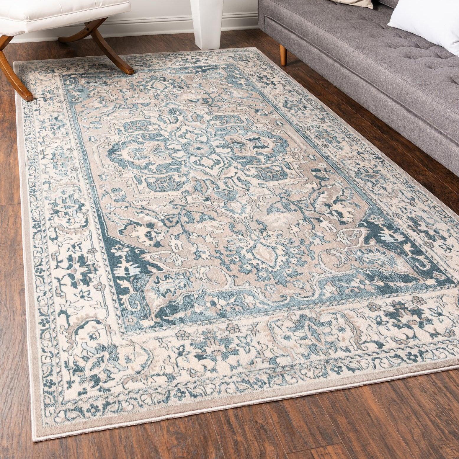 Unique Loom Paris Collection Area Rug - Louisa (10' x 13' 1" Rectangle Dark Gray/Beige)