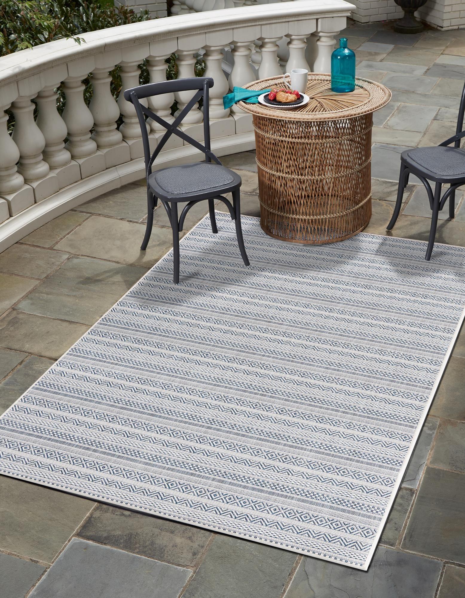 Unique Loom Outdoor Striped Maia Striped Woven Area Rug