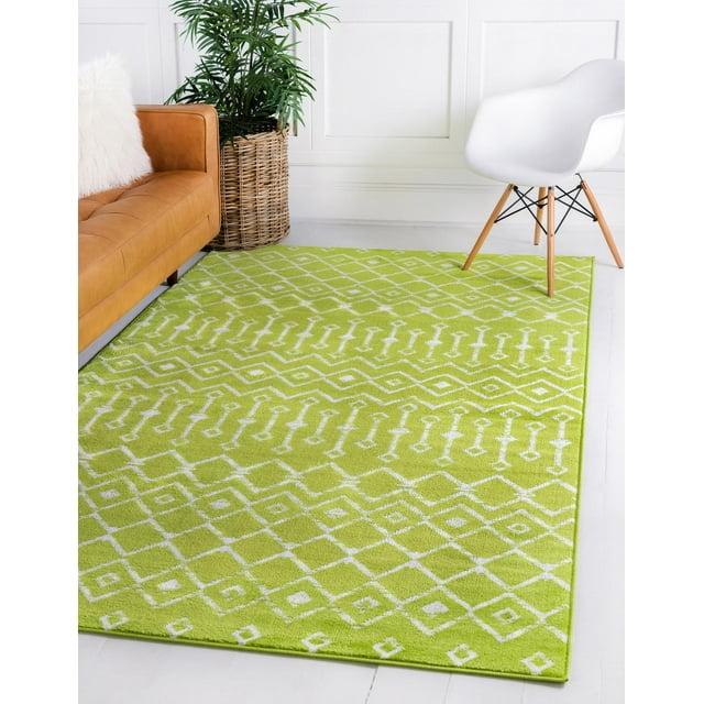 Unique Loom 7' 0 x 10' 0 Rectangle Moroccan Trellis Green Area Rug