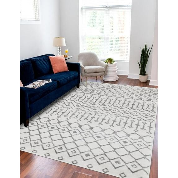 Unique Loom 7' 0 x 10' 0 Rectangle Moroccan Trellis Ivory Area Rug
