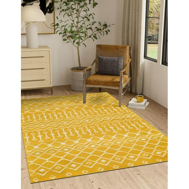 Unique Loom 2' 2 x 3' 1 Rectangle Moroccan Trellis Yellow Area Rug