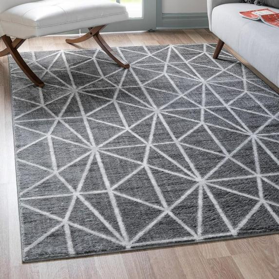 Unique Loom 6' 1 x 9' 0 Gray Matrix Trellis Geometric Area Rug