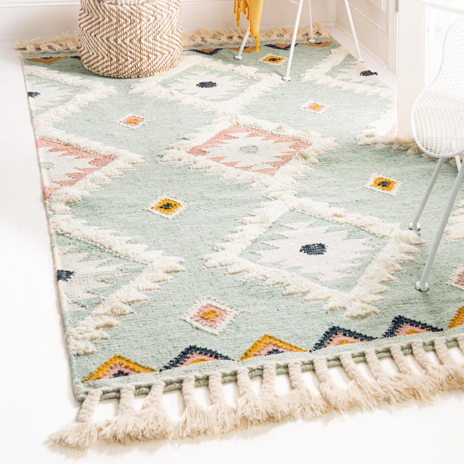 Unique Loom 5' 1 x 8' 0 Mesa Papago Light Aqua Area Rug