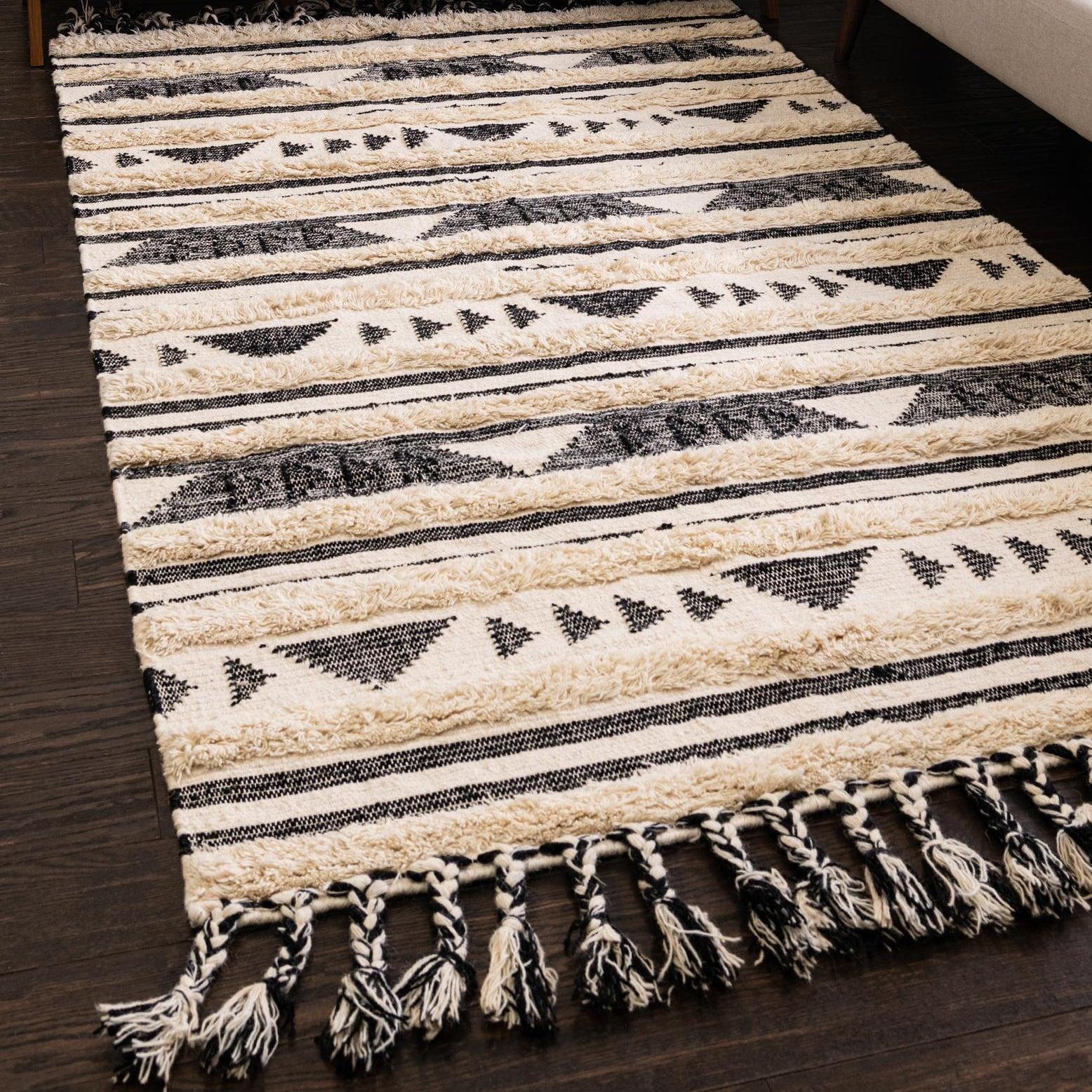 Unique Loom Mesa Collection Area Rug - Siphon (8'  x 10' Rectangle Charcoal/Cream)