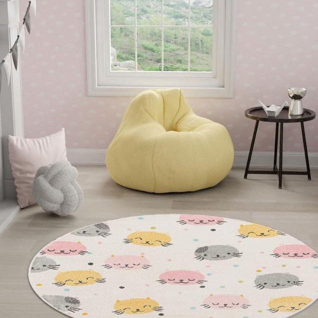 Whimsy Molly Pink/Gray/Yellow Kid Rug