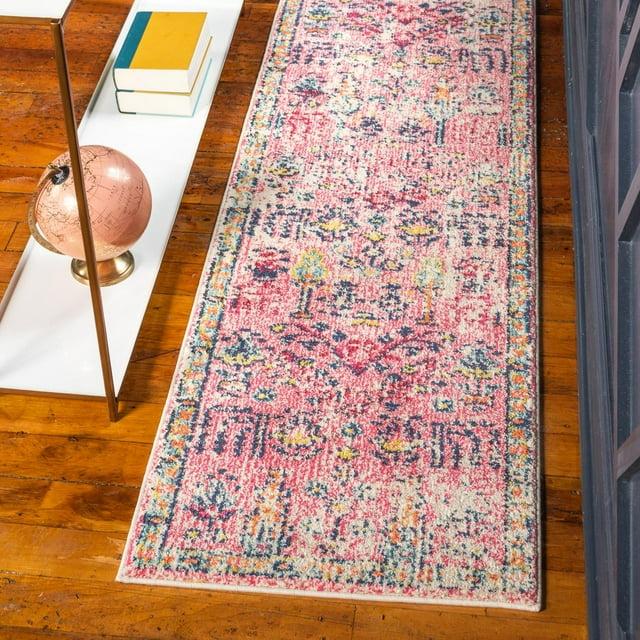 Unique Loom Monterey Collection Area Rug - Adobe (2' 7" x 10' Runner Pink/Blue)