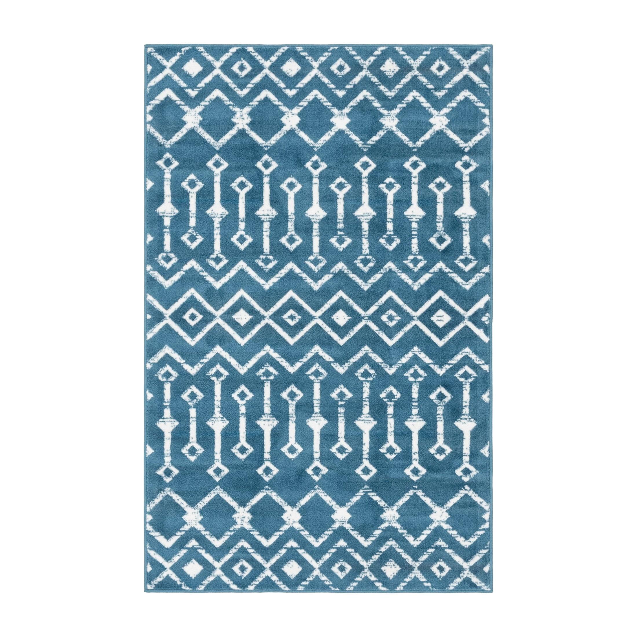 Unique Loom 3' 3 x 5' 3 Rectangle Moroccan Trellis Blue Area Rug